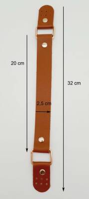 Angel Çanta Aksesuar Tek Kat Suni Deri Siyah Renk Tutma Sapı Light Gold Metalli - 3