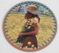 Angel Çanta Aksesuar Ahşap 19 Cm Çapında Resimli Plaka - Angel Çanta Aksesuar