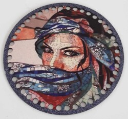 Angel Çanta Aksesuar Ahşap 19 Cm Çapında Resimli Plaka - Angel Çanta Aksesuar