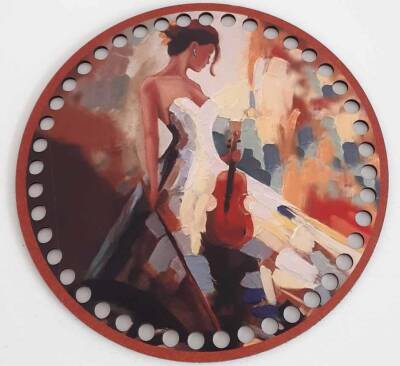 Angel Çanta Aksesuar Ahşap 19 Cm Çapında Resimli Plaka - 1