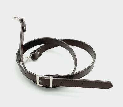 Angel Çanta Aksesuar 120X2 Cm Suni Deri Gümüş Tokalı Koyu Kahve Renk Çanta Sapı - 1