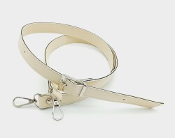 Angel Çanta Aksesuar 120X2 Cm Suni Deri Gümüş Tokalı Krem Renk Çanta Sapı - Angel Çanta Aksesuar