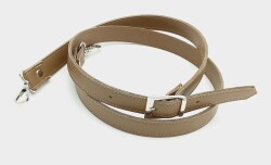 Angel Çanta Aksesuar 120X2 Cm Suni Deri Gümüş Tokalı Vizon Renk Çanta Sapı - Angel Çanta Aksesuar