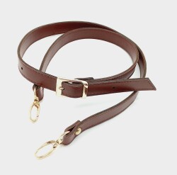 Angel Çanta Aksesuar 120X2 Cm Suni Deri Light Gold Tokalı Bordo Renk Çanta Sapı - Angel Çanta Aksesuar