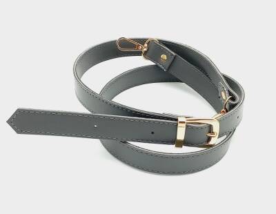 Angel Çanta Aksesuar 120X2 Cm Suni Deri Light Gold Tokalı Gri Renk Çanta Sapı - 1