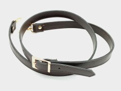 Angel Çanta Aksesuar 120X2 Cm Suni Deri Light Gold Tokalı Koyu Kahve Renk Çanta Sapı - Angel Çanta Aksesuar