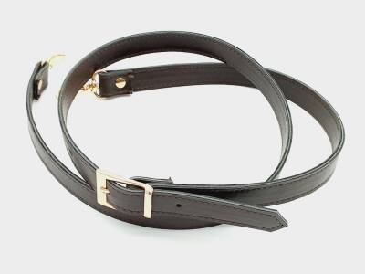 Angel Çanta Aksesuar 120X2 Cm Suni Deri Light Gold Tokalı Koyu Kahve Renk Çanta Sapı - 1