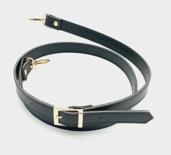 Angel Çanta Aksesuar 120X2 Cm Suni Deri Light Gold Tokalı Siyah Renk Çanta Sapı - Angel Çanta Aksesuar