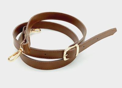 Angel Çanta Aksesuar 120X2 Cm Suni Deri Light Gold Tokalı Taba Renk Çanta Sapı - 1