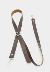 Angel Çanta Aksesuar 120X2 Cm Tek Kat Kahverengi Suni Deri Gümüş Tokalı Çanta Sapı - Angel Çanta Aksesuar