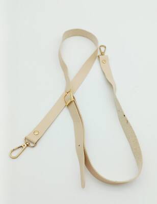 Angel Çanta Aksesuar 120X2 Cm Tek Kat Krem Suni Deri Light Gold Tokalı Çanta Sapı - 2