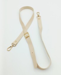 Angel Çanta Aksesuar 120X2 Cm Tek Kat Krem Suni Deri Light Gold Tokalı Çanta Sapı - Angel Çanta Aksesuar