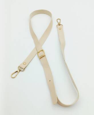 Angel Çanta Aksesuar 120X2 Cm Tek Kat Krem Suni Deri Light Gold Tokalı Çanta Sapı - 1