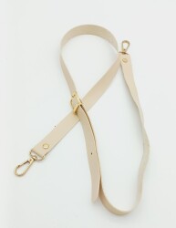 Angel Çanta Aksesuar 120X2 Cm Tek Kat Krem Suni Deri Light Gold Tokalı Çanta Sapı - 3