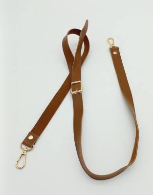 Angel Çanta Aksesuar 120X2 Cm Tek Kat Taba Suni Deri Light Gold Tokalı Çanta Sapı - 1