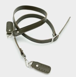 Angel Çanta Aksesuar 140X2 Cm Suni Deri Gümüş Tokalı Haki Renk Çanta Sapı - Angel Çanta Aksesuar