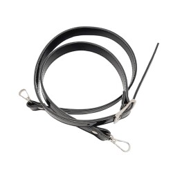 Angel Çanta Aksesuar Rugan Deri 120x2 cm Tokalı Siyah Renk Çanta Sapı Gümüş Metalli - 3