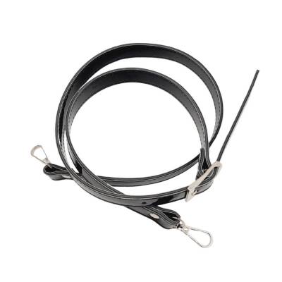 Angel Çanta Aksesuar Rugan Deri 120x2 cm Tokalı Siyah Renk Çanta Sapı Gümüş Metalli - 3