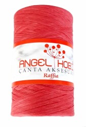 Angel Çanta Aksesuar Kırmızı Renk Rafya İp (Eva Yarn) - Angel Çanta Aksesuar