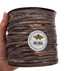 Angel Çanta Aksesuar Milano Rafya S25 Koyu Kahve Simli 100 gr - Angel Çanta Aksesuar