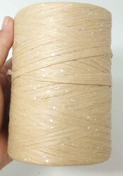 Angel Çanta Aksesuar Simli Hasır Renk Rafya İp - Angel Çanta Aksesuar