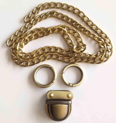 Angel Çanta Aksesuar Açık Antik İnce Zincir Set - Angel Çanta Aksesuar