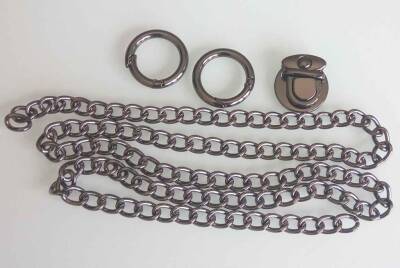 Angel Çanta Aksesuar Füme Renk Çanta Zincir Set - 1