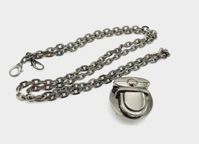 Angel Çanta Aksesuar Füme Renk Kancalı Düz Zincir Kilit Set - 1