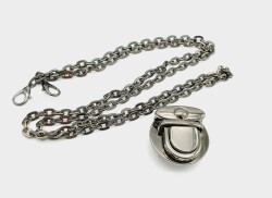 Angel Çanta Aksesuar Füme Renk Kancalı Düz Zincir Kilit Set - Angel Çanta Aksesuar