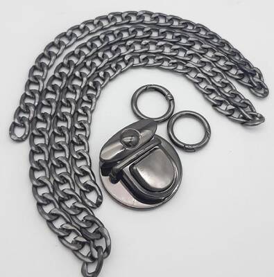 Angel Çanta Aksesuar Füme Renk Orta Kalınlık Zincir Set No:63 - 1