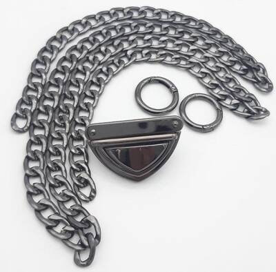 Angel Çanta Aksesuar Füme Renk Orta Kalınlık Zincir Set No:57 - 1