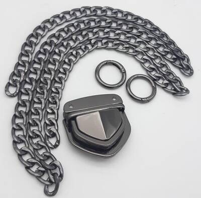 Angel Çanta Aksesuar Füme Renk Orta Kalınlık Zincir Set No:69 - 1