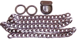 Angel Çanta Aksesuar Füme Renk Zincir Set - Angel Çanta Aksesuar