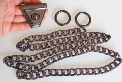 Angel Çanta Aksesuar Füme Renk Zincir Set - Angel Çanta Aksesuar