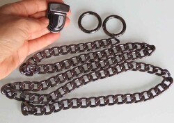 Angel Çanta Aksesuar Füme Renk Zincir Set - Angel Çanta Aksesuar