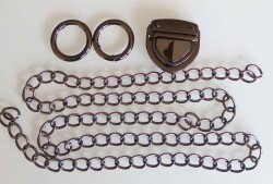 Angel Çanta Aksesuar Füme Renk Zincir Set - Angel Çanta Aksesuar