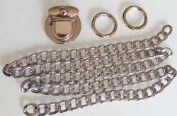 Angel Çanta Aksesuar Gümüş Renk Zincir Set - Angel Çanta Aksesuar