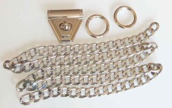 Angel Çanta Aksesuar Gümüş Renk Zincir Set - Angel Çanta Aksesuar