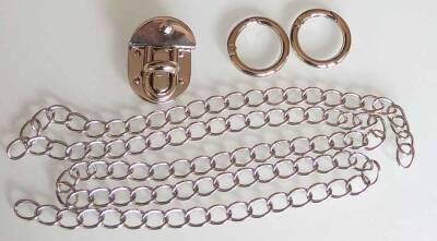 Angel Çanta Aksesuar Gümüş Renk Zincir Set - 1