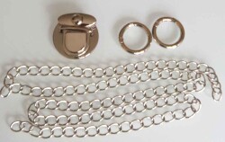 Angel Çanta Aksesuar Gümüş Renk Zincir Set - Angel Çanta Aksesuar