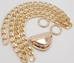 Angel Çanta Aksesuar Light Gold Renk Orta Kalınlık Zincir Set No:3 - Angel Çanta Aksesuar