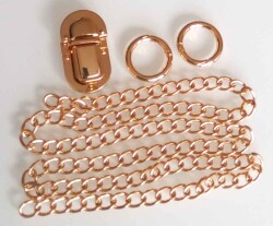 Angel Çanta Aksesuar Light Gold Renk Zincir Set - Angel Çanta Aksesuar