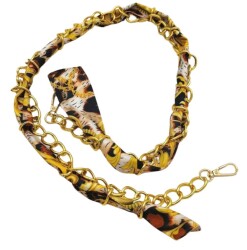 Angel Çanta Aksesuar 100 cm Light Gold Renk Fularlı Kancalı Çanta Zinciri - Angel Çanta Aksesuar