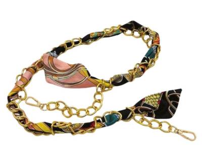 Angel Çanta Aksesuar 100 cm Light Gold Renk Fularlı Kancalı Çanta Zinciri - 1