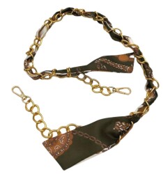 Angel Çanta Aksesuar 100 cm Light Gold Renk Fularlı Kancalı Çanta Zinciri - Angel Çanta Aksesuar