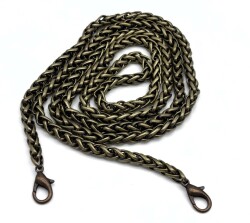 Angel Çanta Aksesuar 120 cm Kalın Örgü Antik Renk Kancalı Çanta Zinciri 120 cm - Angel Çanta Aksesuar