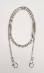 Angel Çanta Aksesuar 125 cm Gümüş Renk Solucan Model Kancalı Çanta Zinciri - Angel Çanta Aksesuar