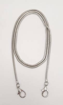 Angel Çanta Aksesuar 125 cm Gümüş Renk Solucan Model Kancalı Çanta Zinciri - 1