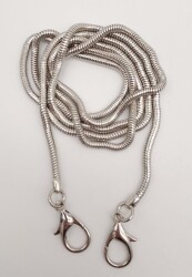 Angel Çanta Aksesuar 125 cm Gümüş Renk Solucan Model Kancalı Çanta Zinciri - 3