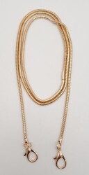 Angel Çanta Aksesuar 120 cm Light Gold Renk Solucan Model Kancalı Çanta Zinciri - Angel Çanta Aksesuar